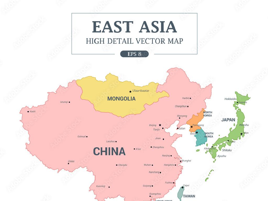 east asia map