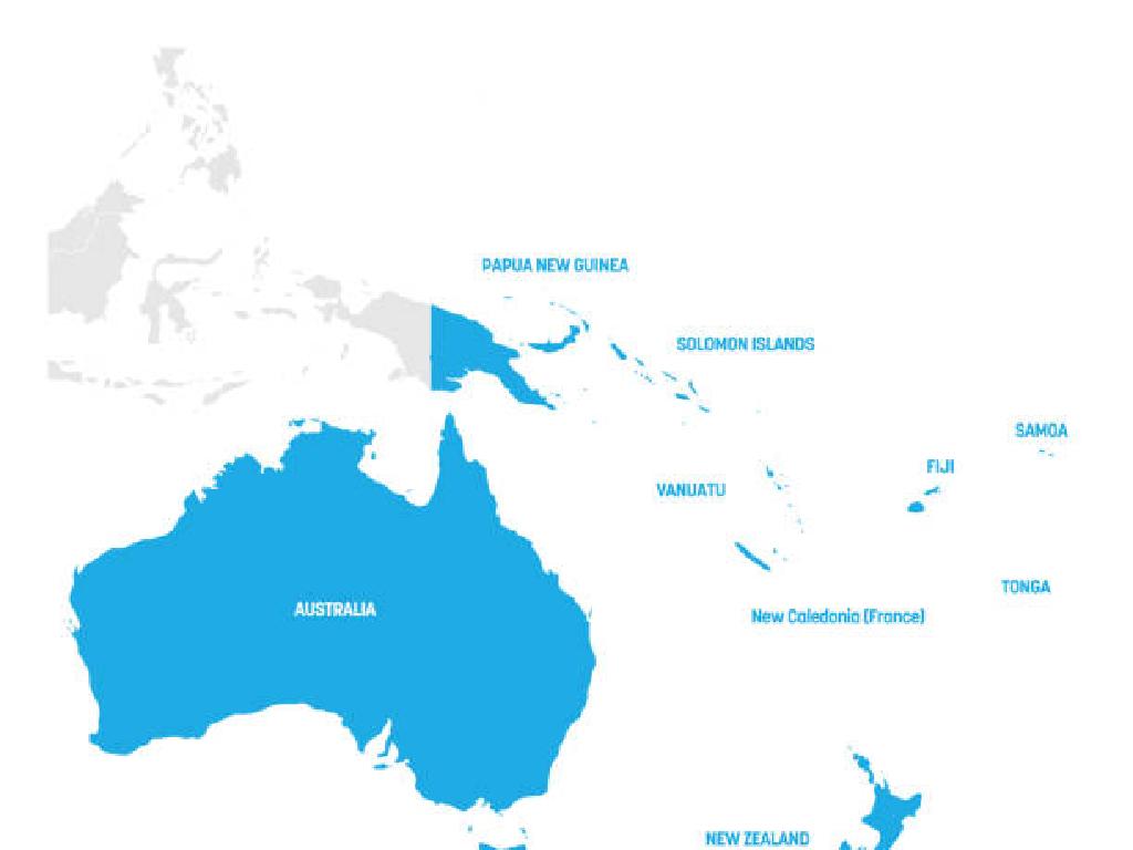 australia islands map