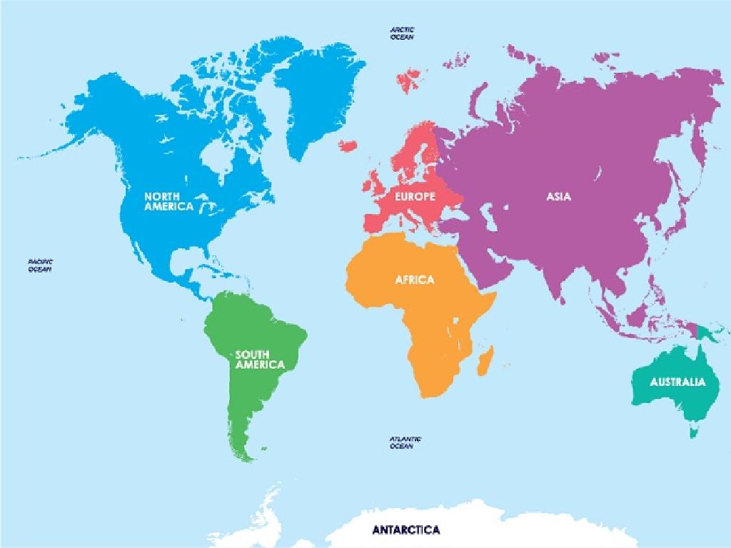 colored world map continents