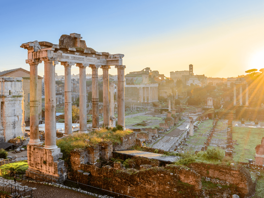 roman ruins sunrise