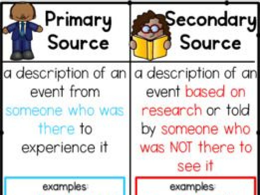 primary secondary sources examples