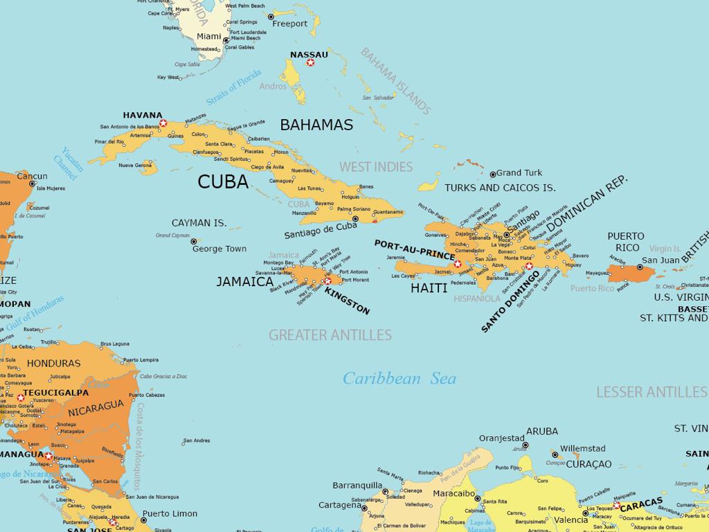 caribbean regional map