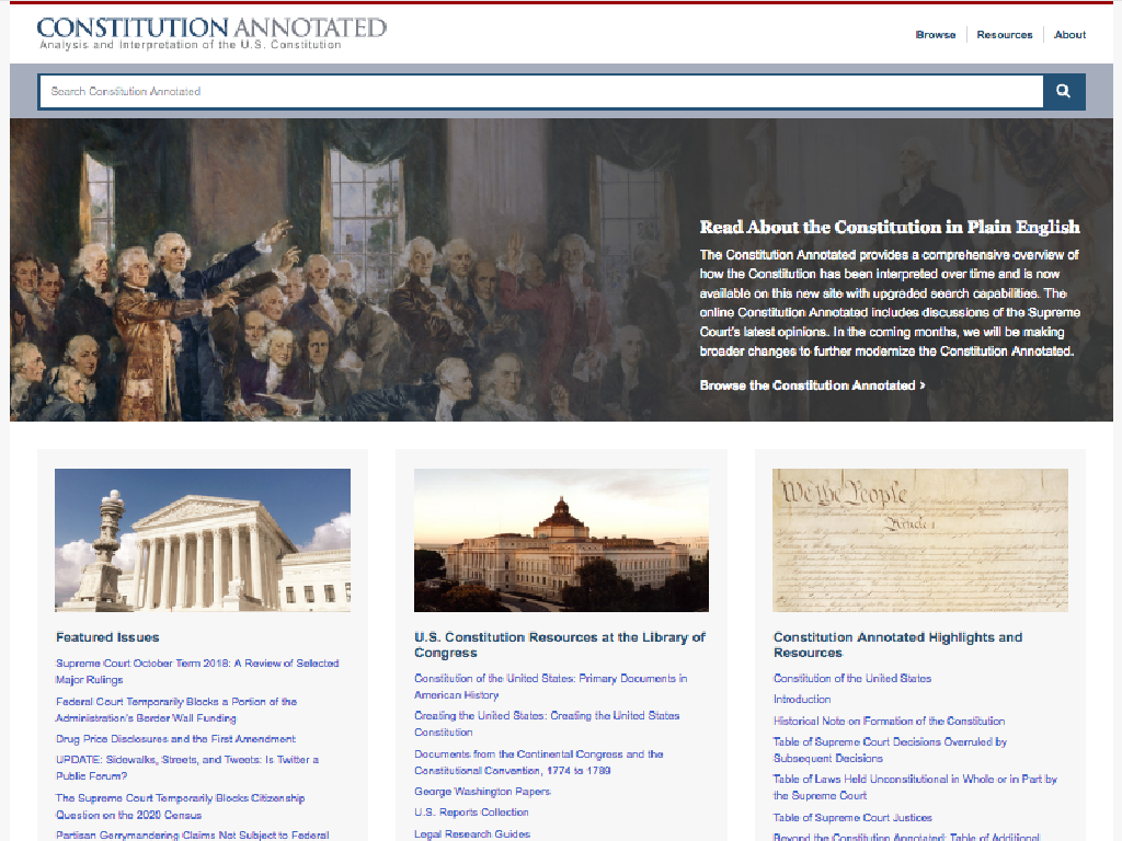 constitution annotated homepage