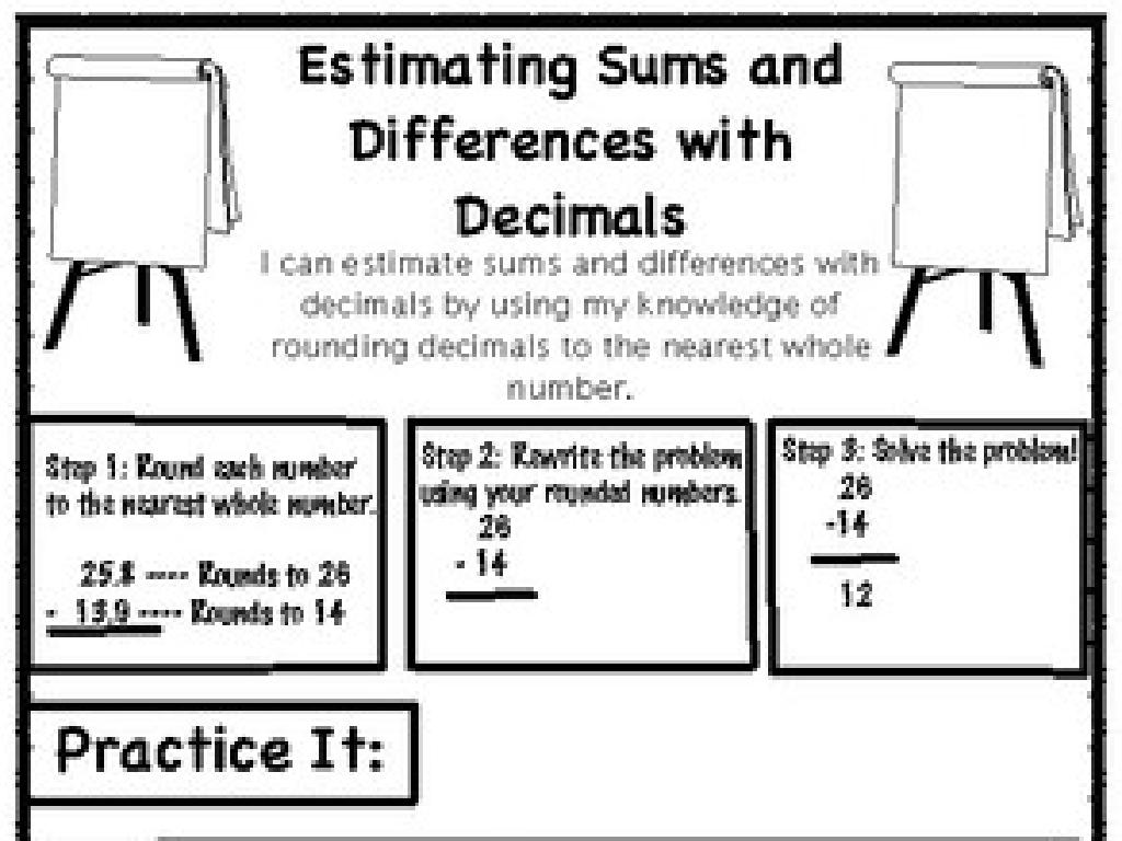 decimal sums differences chart