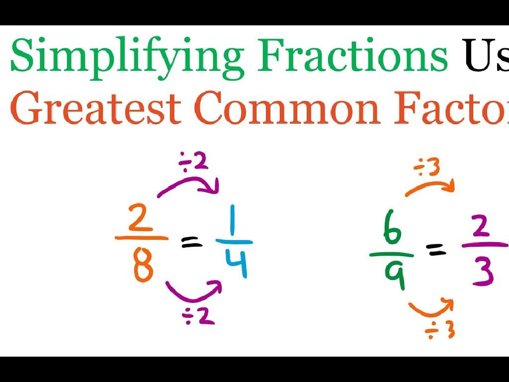 simplifying fractions gcf