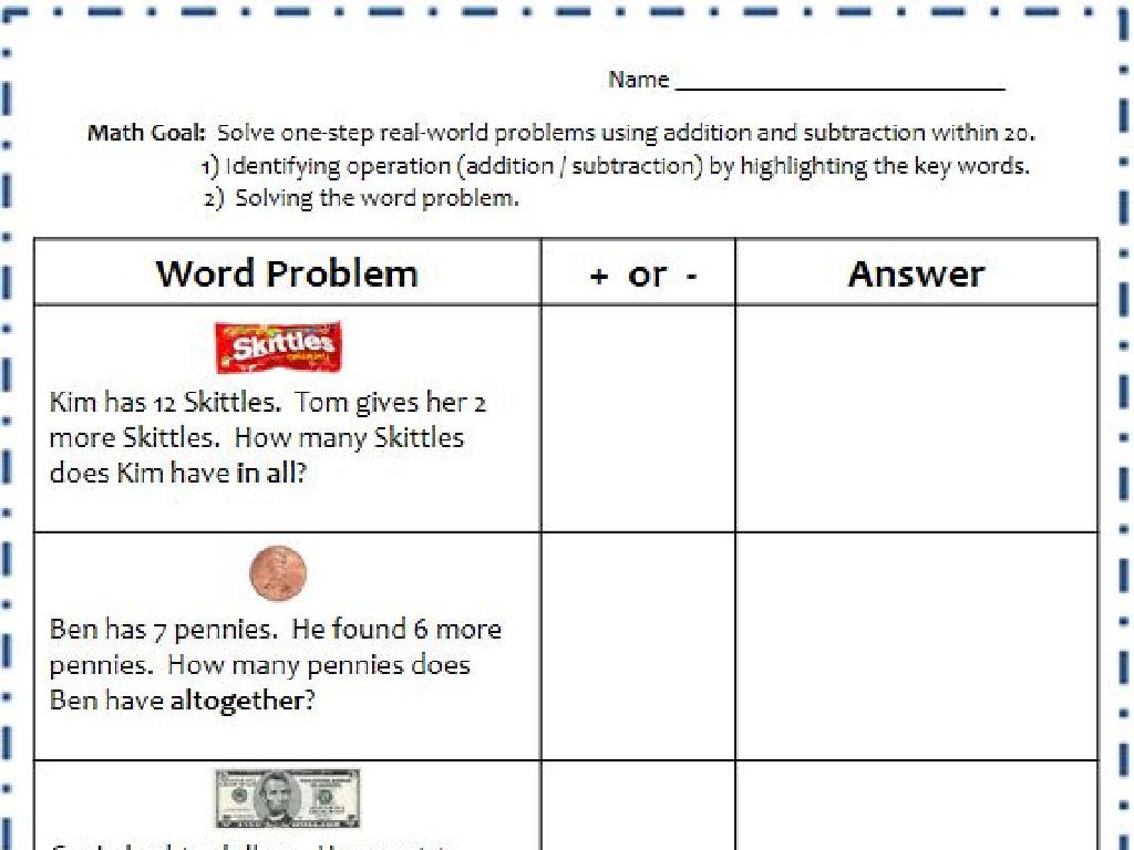 skittles pennies math problems