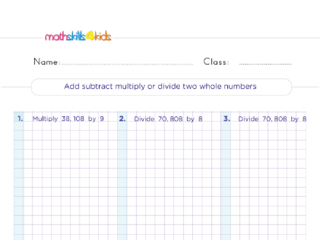 math grid worksheet