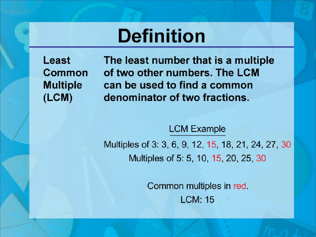 least common multiple examples