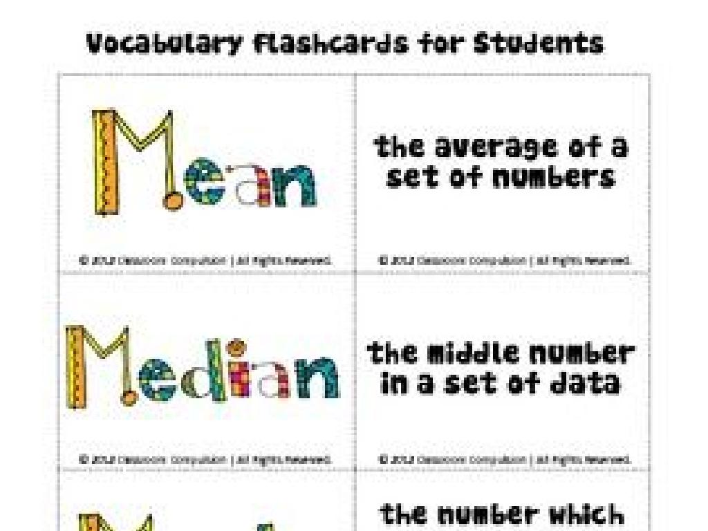 colorful vocabulary flashcards