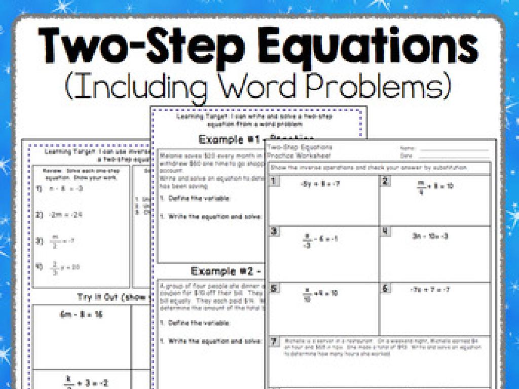 two-step equations worksheet