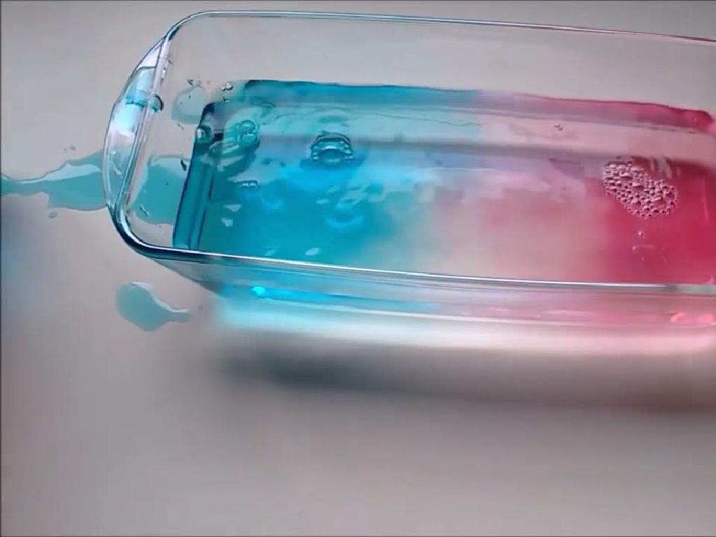 blue pink liquid dish