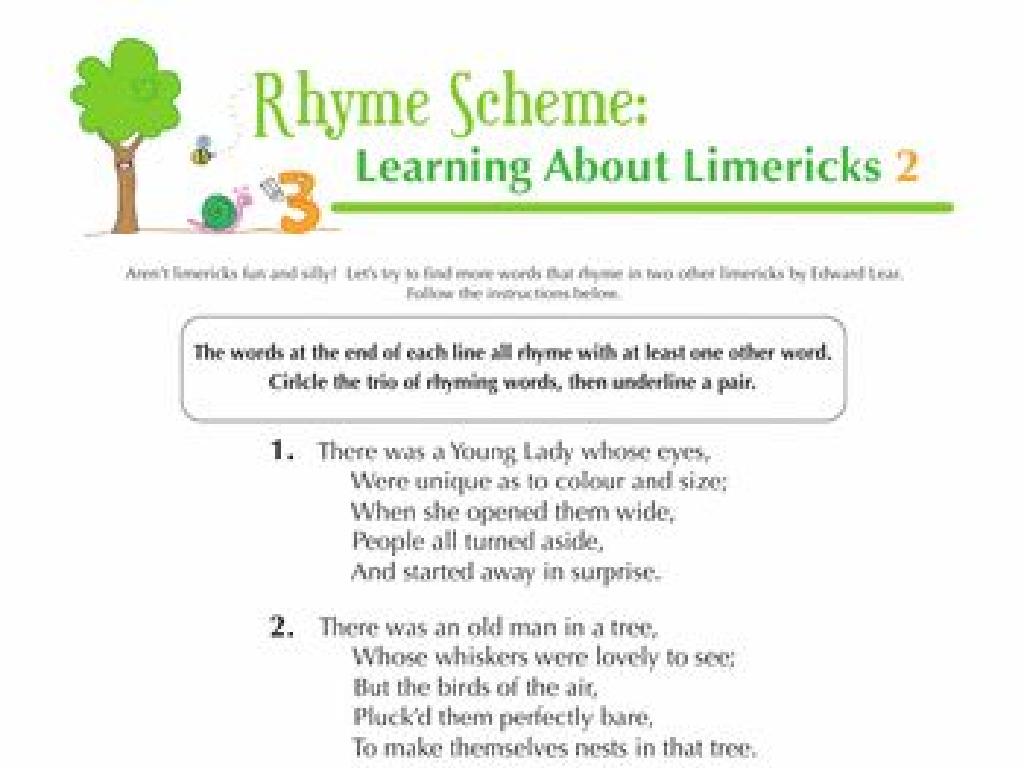 limerick rhyme activity