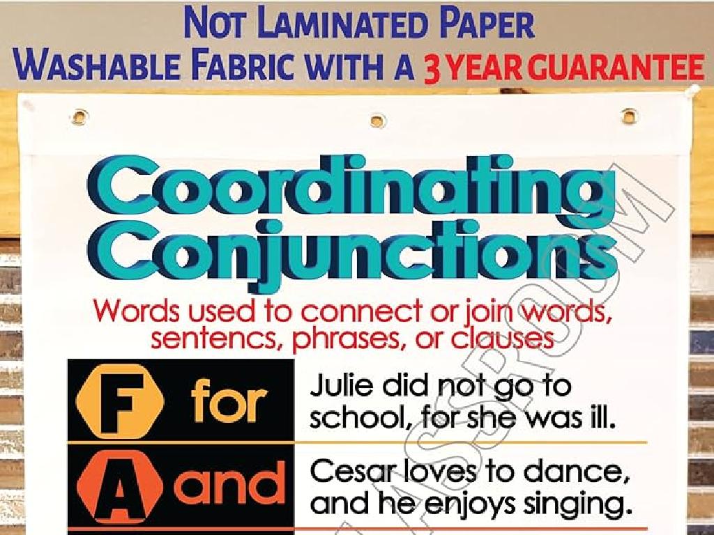 conjunctions examples sentences