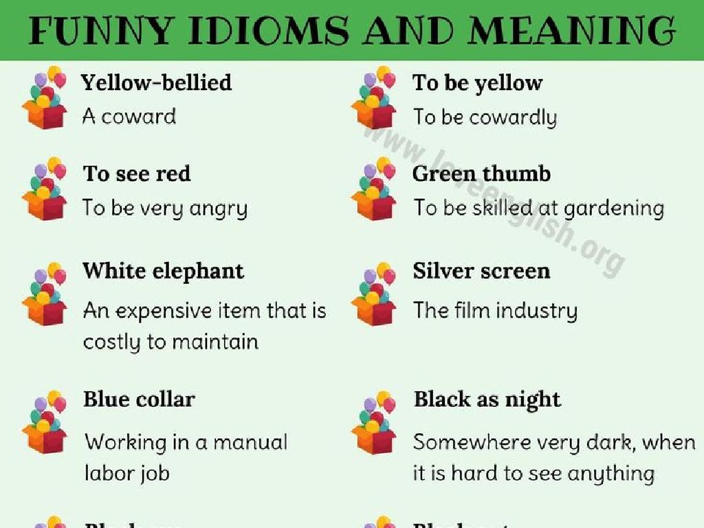 idioms meanings humor