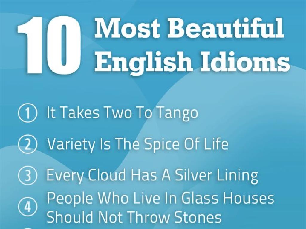 english idioms list