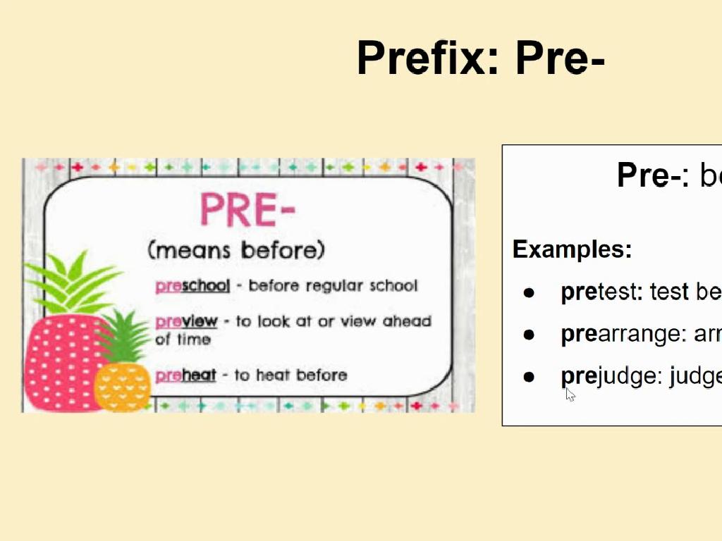 prefix pre- examples