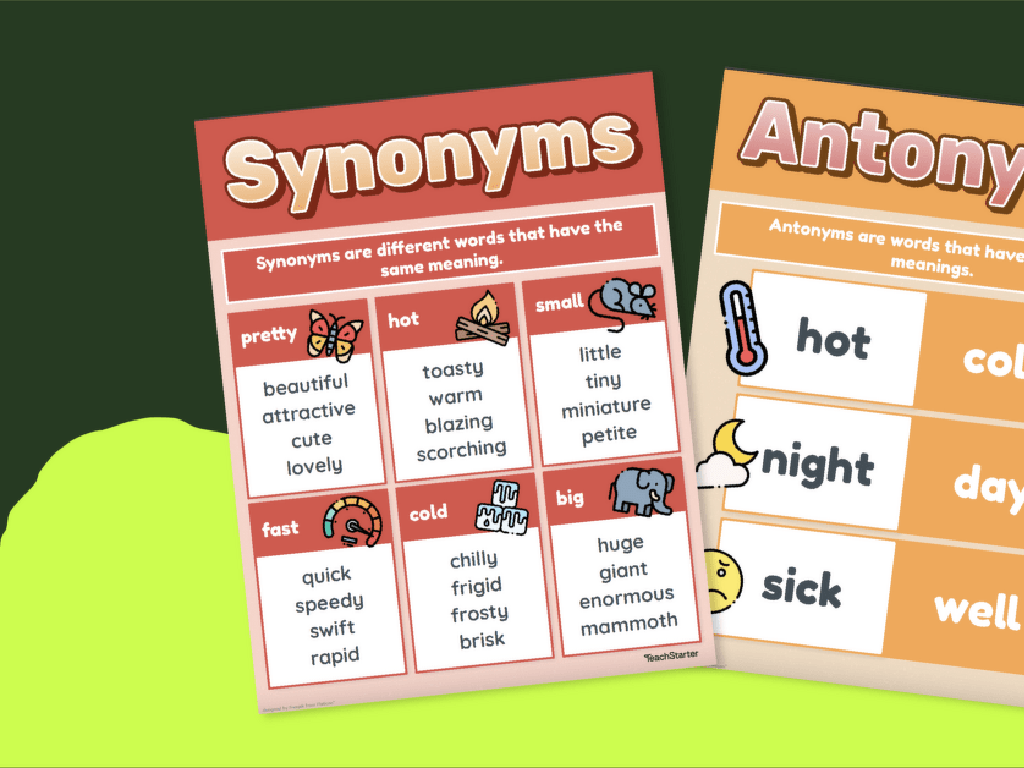 synonyms antonyms poster