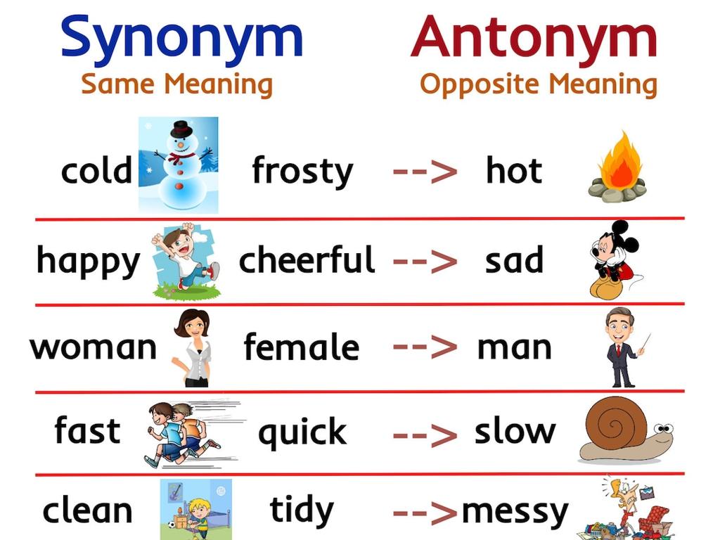 synonym antonym illustrations