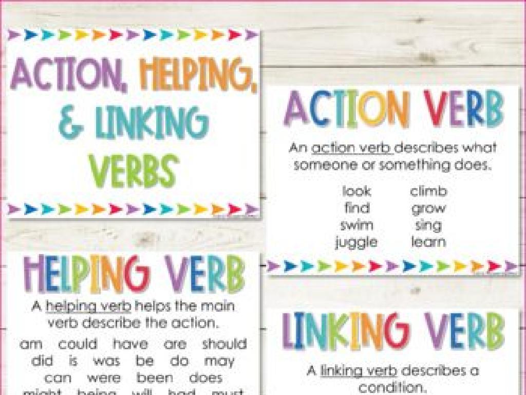 educational verbs poster