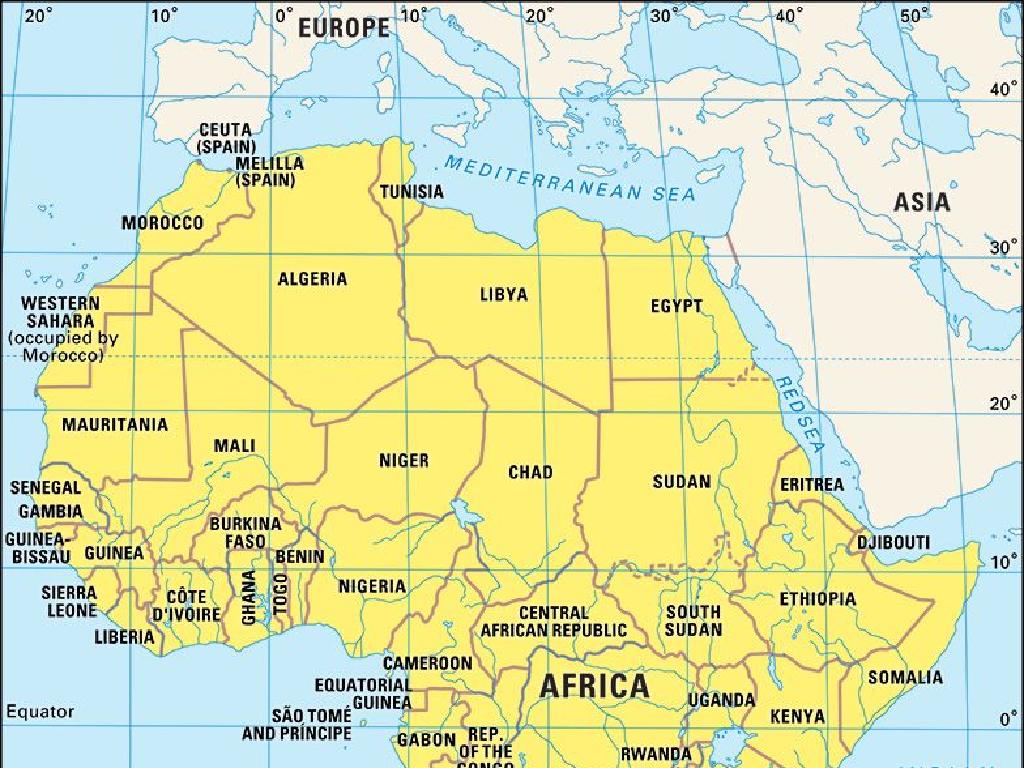 northern africa map