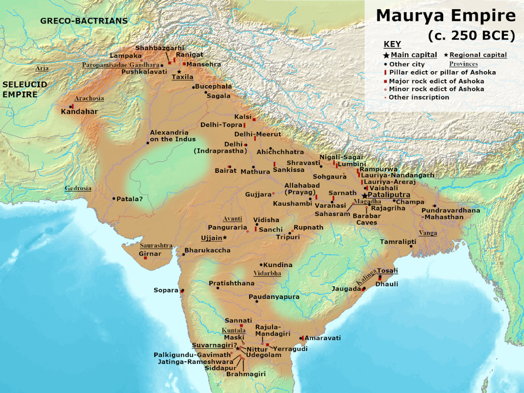 maurya empire map