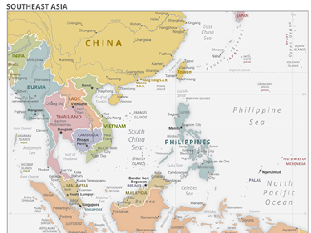 southeast asia countries map