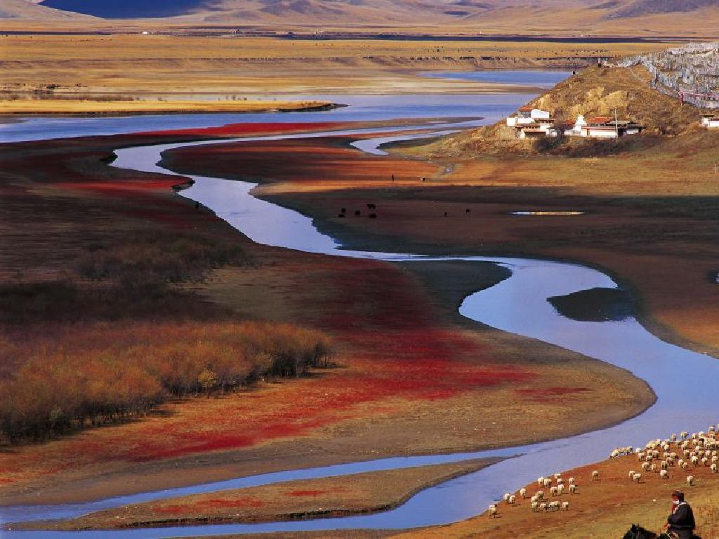 colorful landscape river