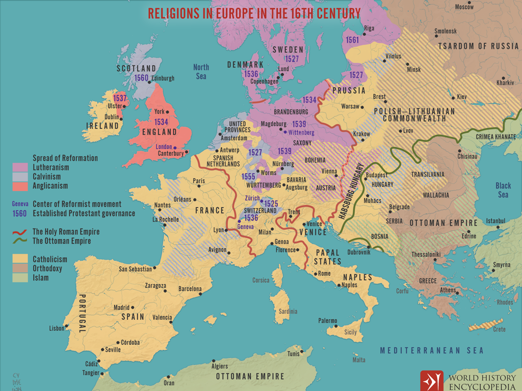 europe 16th century religions