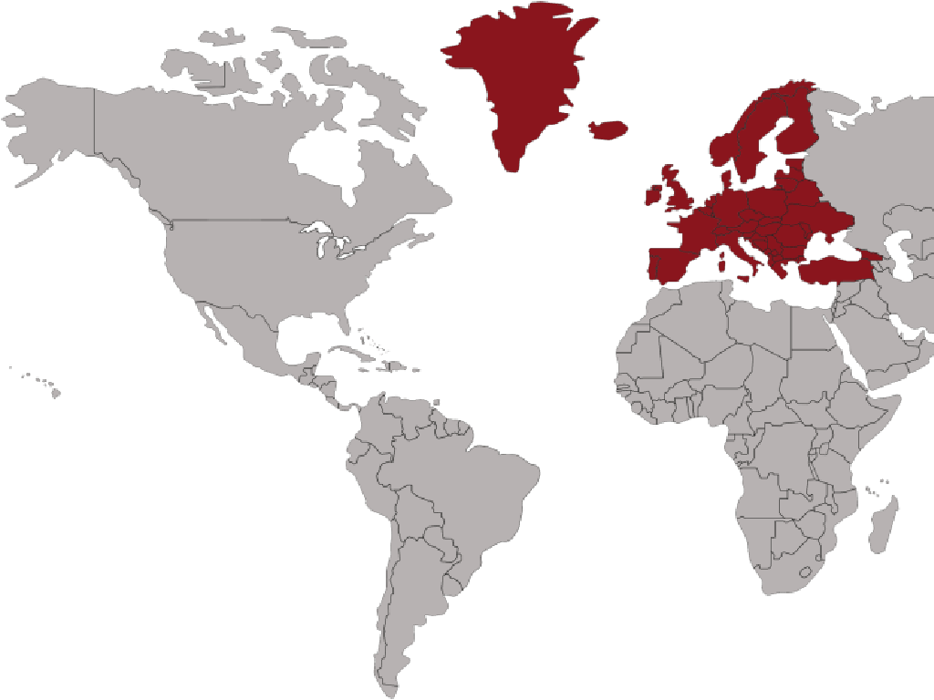 europe greenland red map