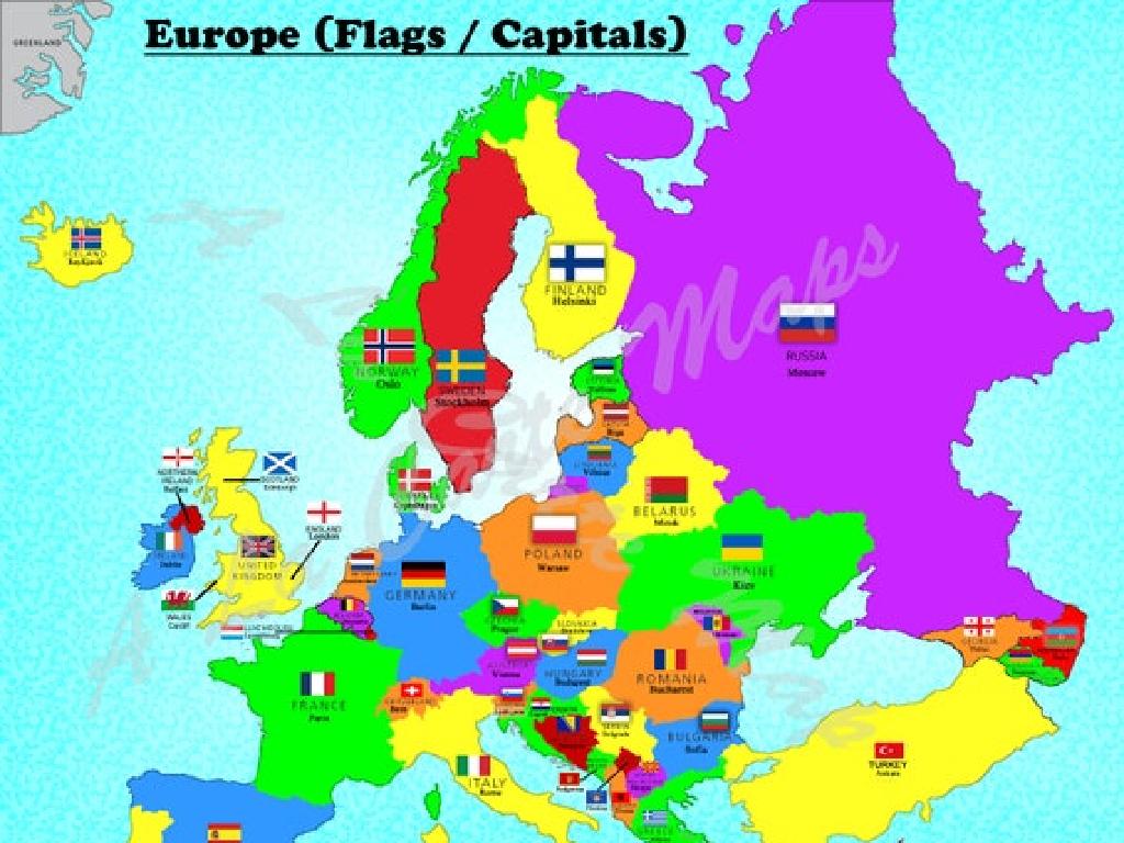 europe flags capitals map