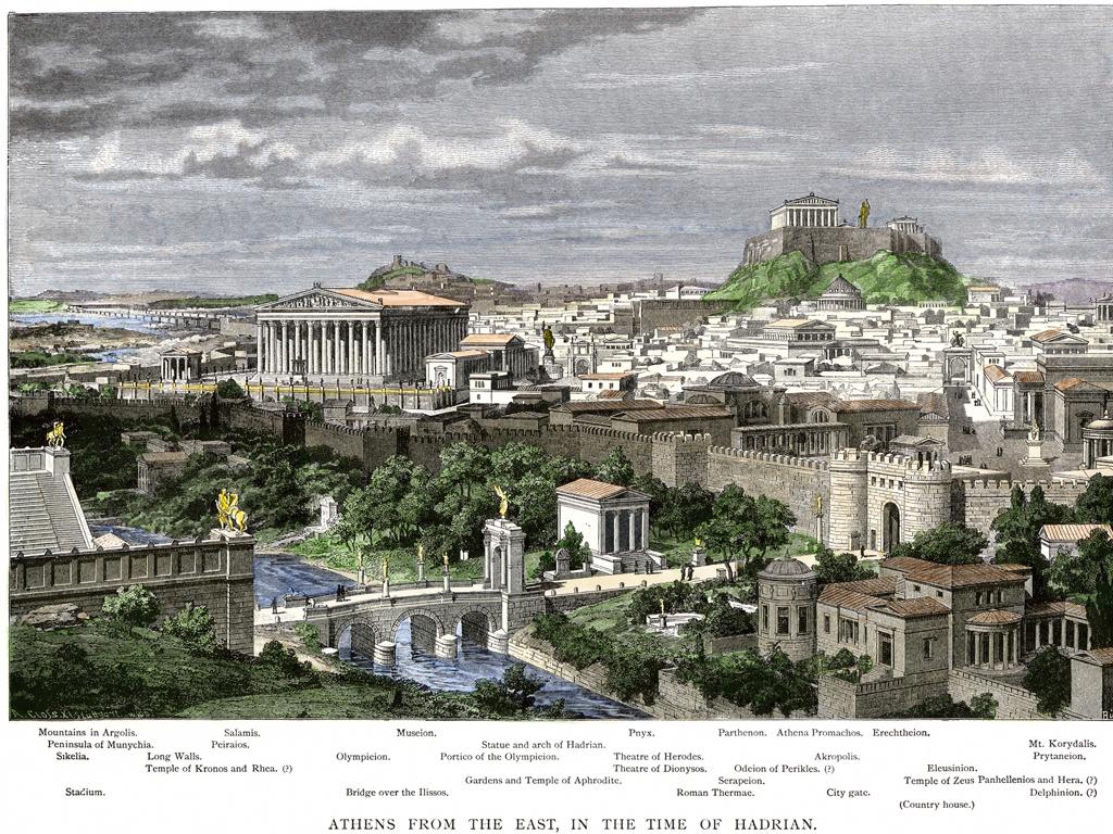 athens temples cityscape