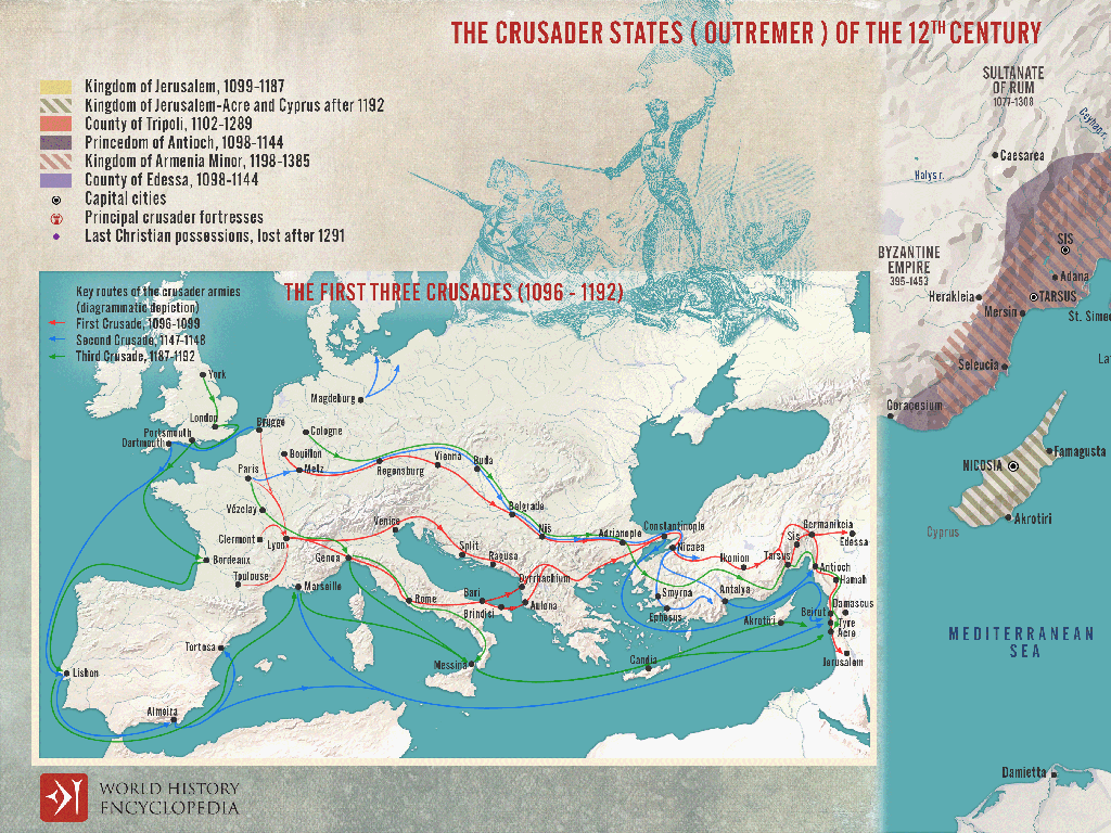 crusader states map