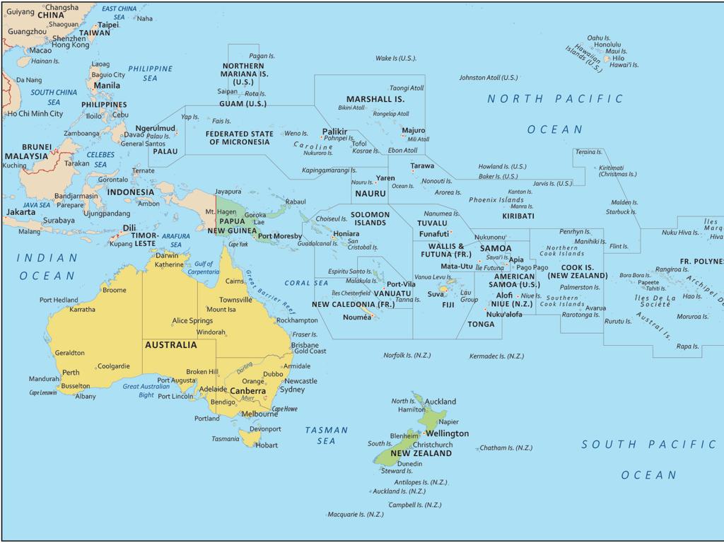 australia pacific map