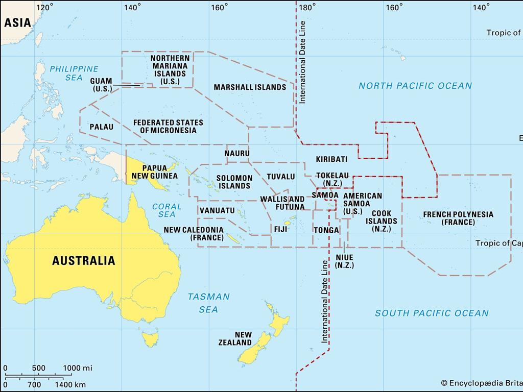 australia pacific map