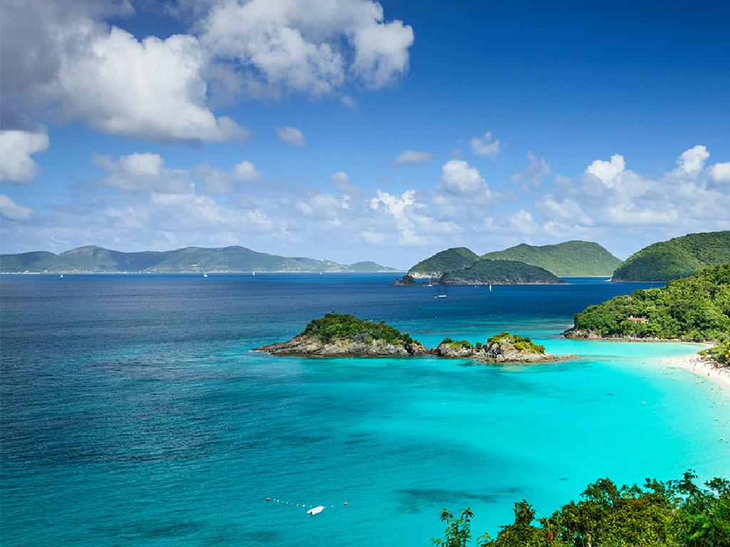 turquoise water green islands