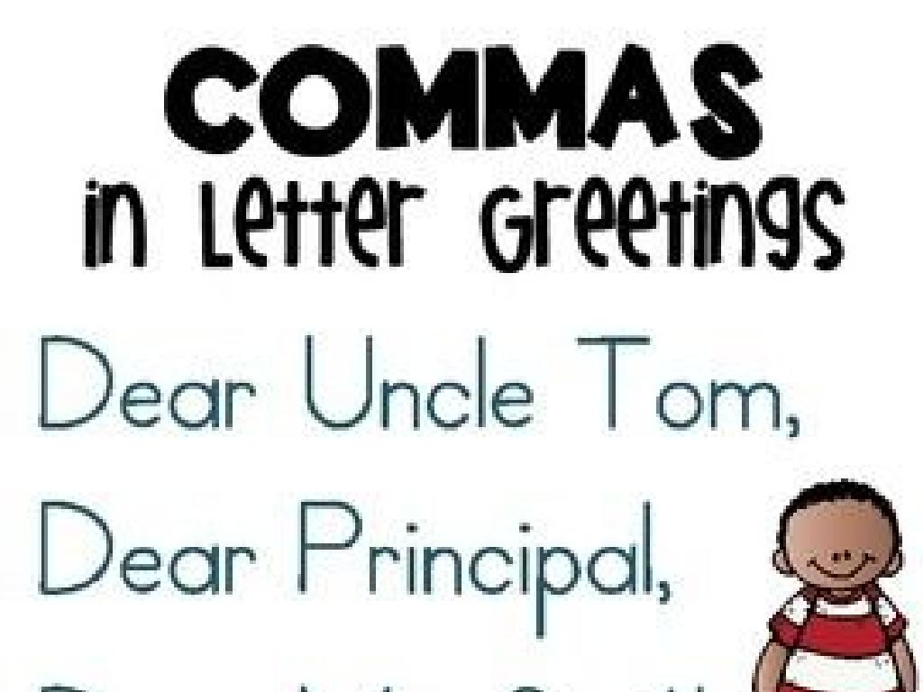 letter greeting commas