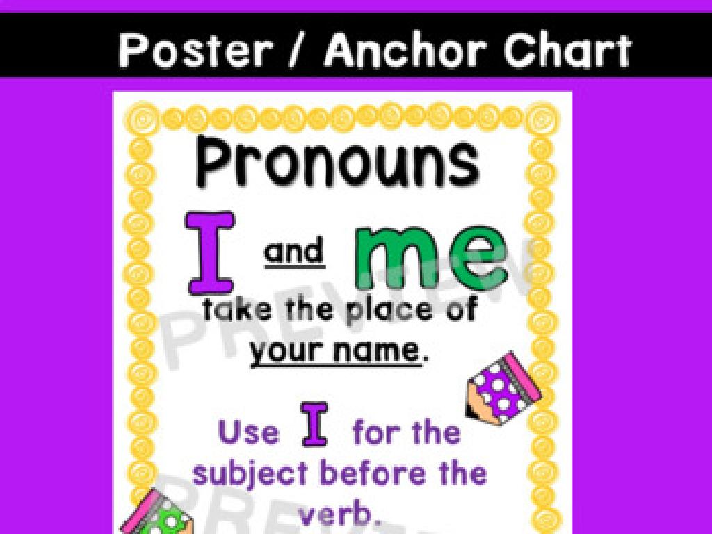 pronouns i me chart