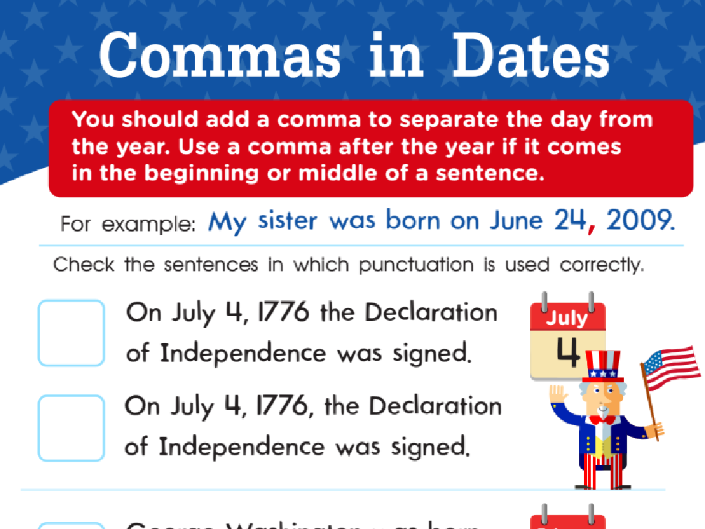 comma date usage