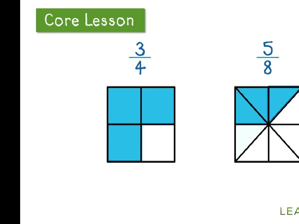 fractions lesson diagrams