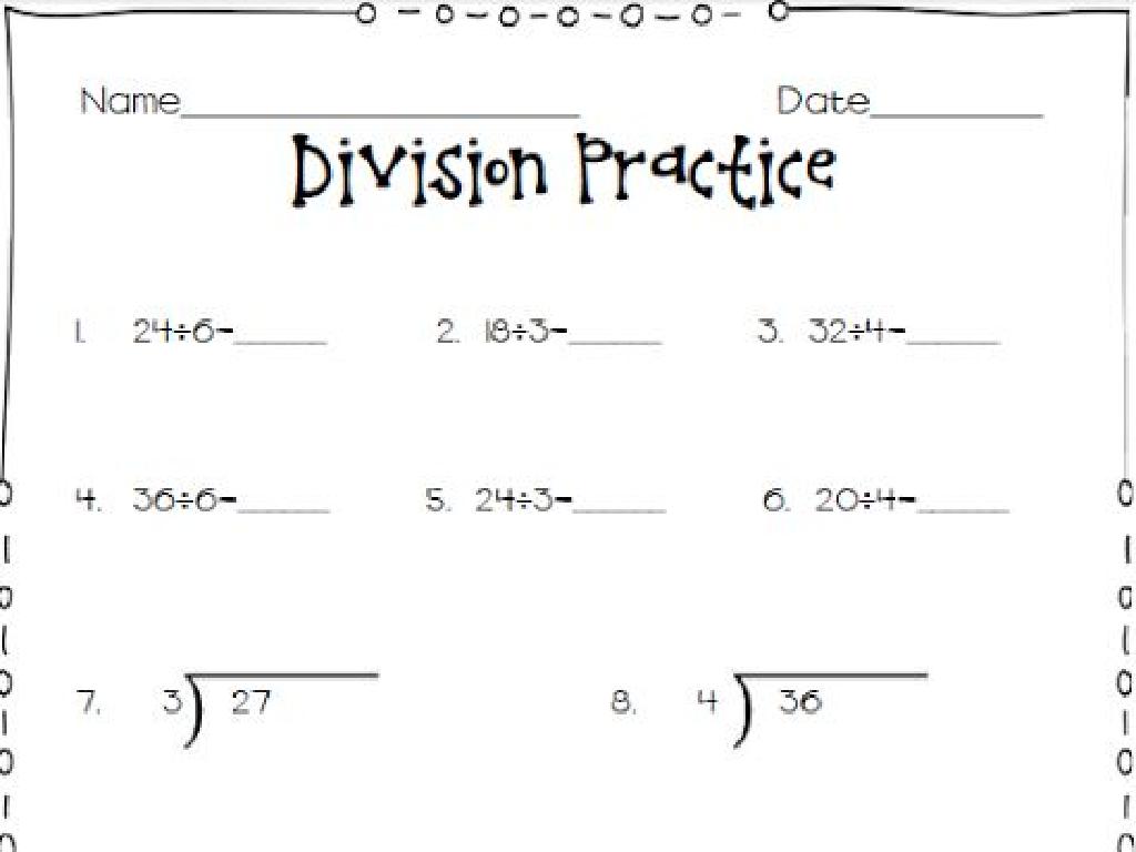 division practice problems