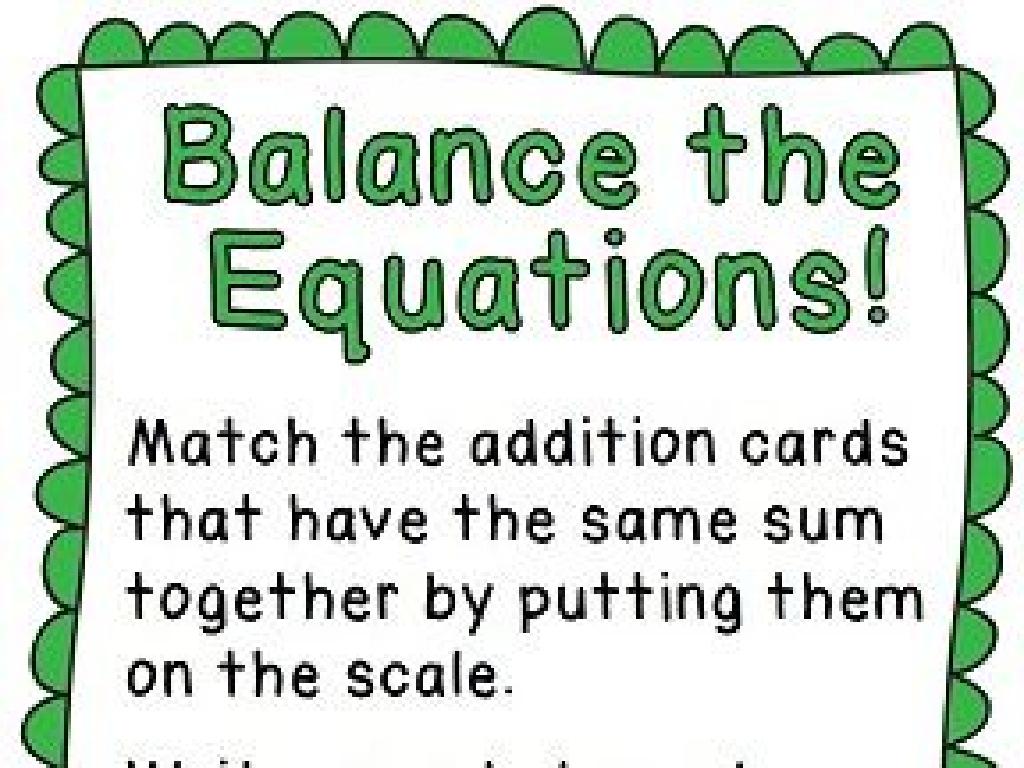 math balance activity