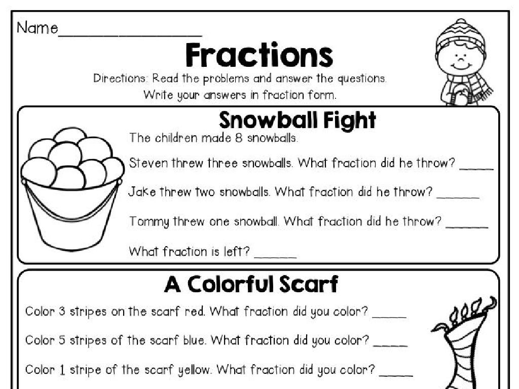 snowball fractions coloring