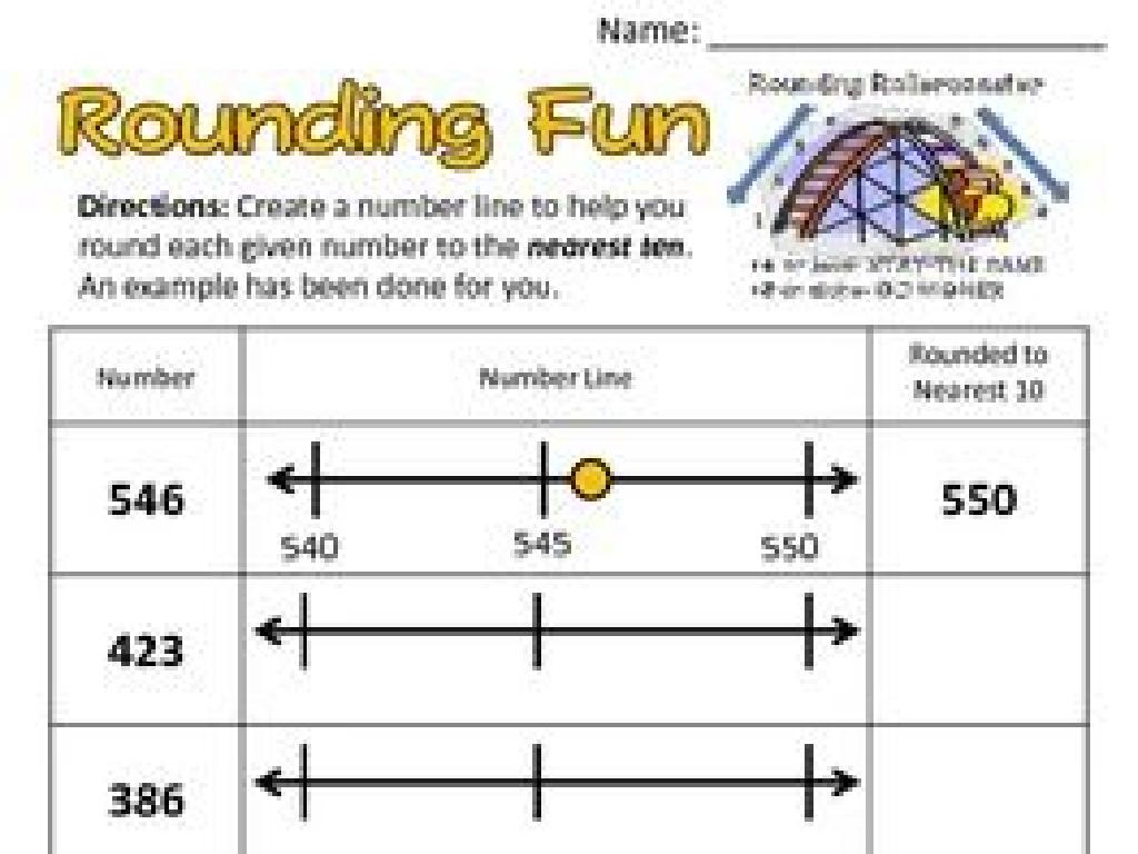 rounding number lines