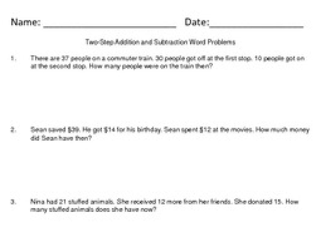 math word problems worksheet