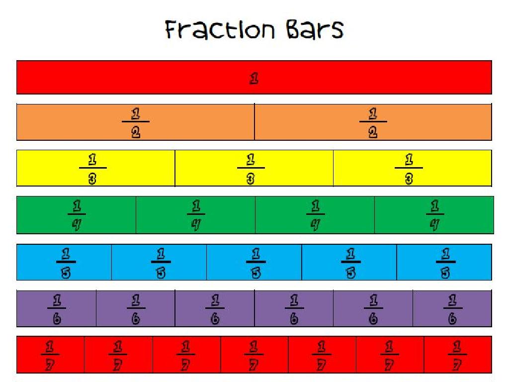 colorful fraction bars