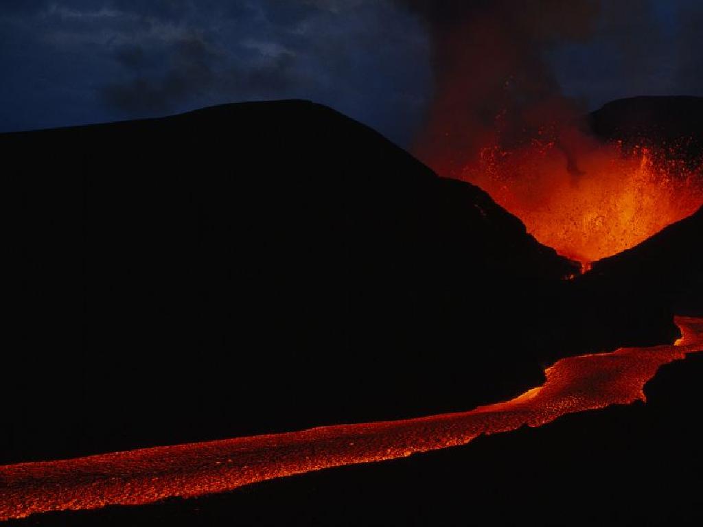 erupting volcano lava