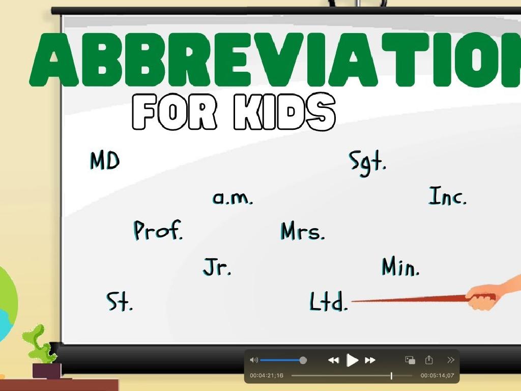 kids learning abbreviations