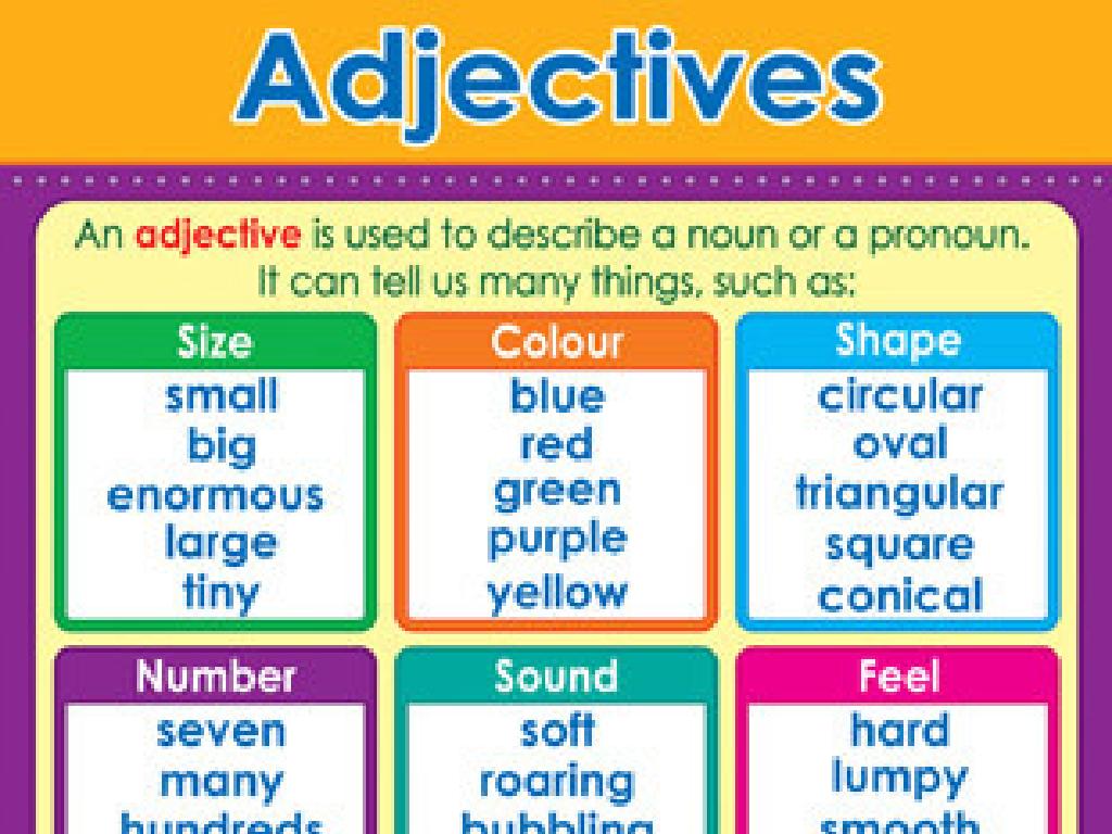 adjectives chart examples