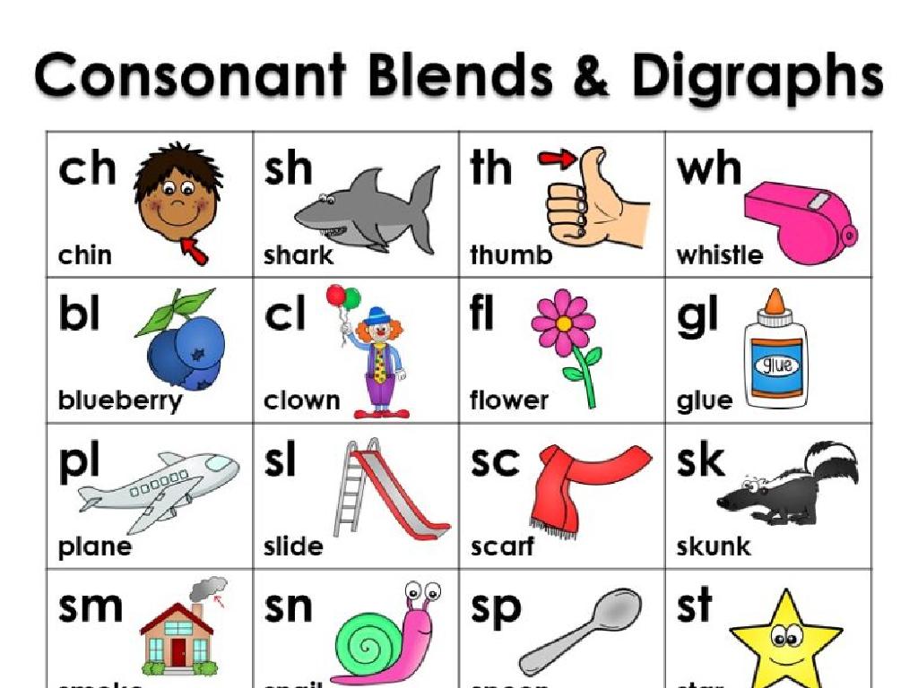 consonant blends chart