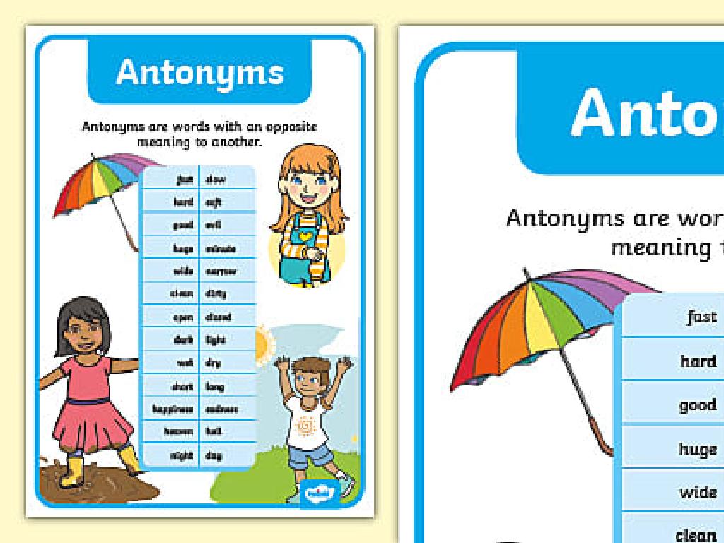 antonym examples poster